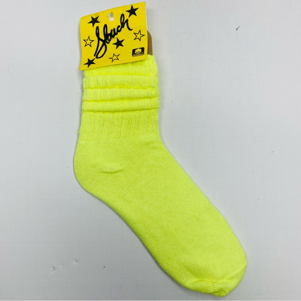 NEW - Vintage 80's Adult Slouch Socks Neon USA Made 9-11 Cotton Dance